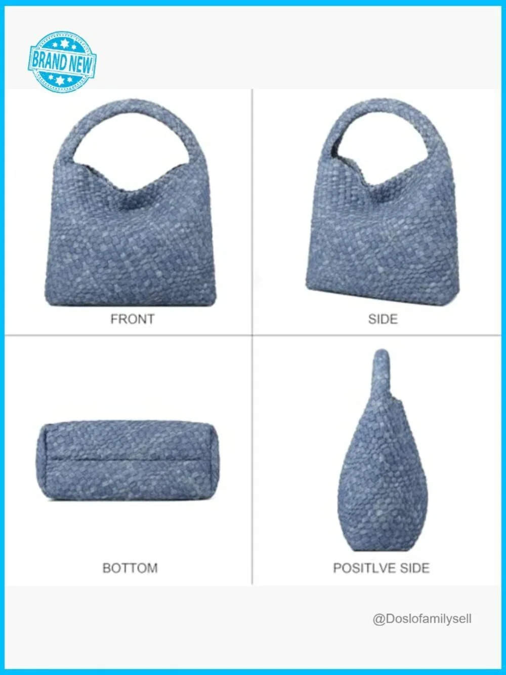 Woven Hobo Bag Top-Handle Shoulder Tote Large Capacity Vegan Leather Handbag